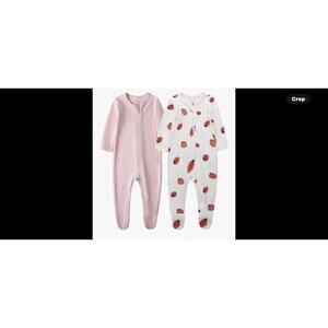 O2 BABY Baby Boys Girls Organic Cotton Zip-Front Sleeper Pajamas, X 2 Sz 12-18 M